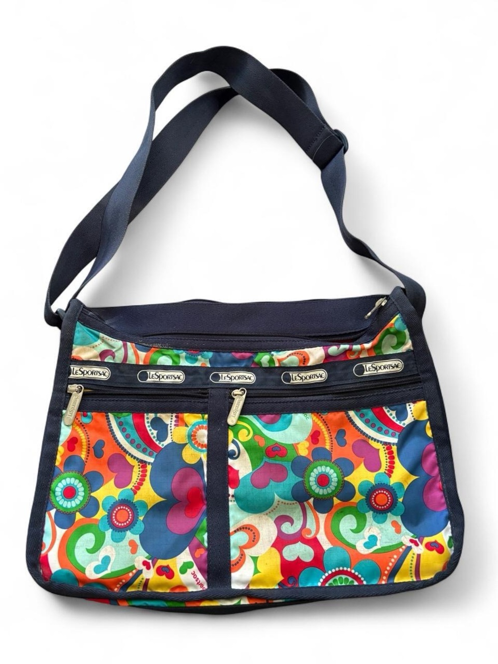 LeSportsac Navy Multicolor Floral Print Crossbody Bag